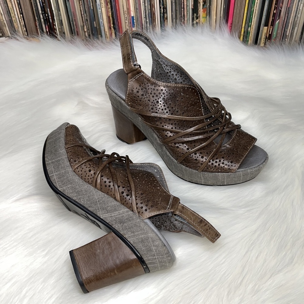 Antelope Block Heel Platform Sling Back Sandals W… - image 6